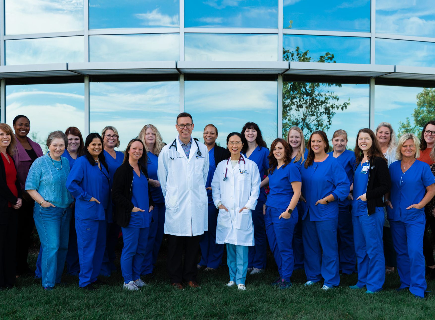 A group photo of the Illinois Cancer Care staff